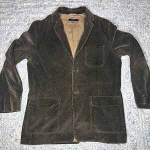 Vintage J. Crew Corduroy Blazer Mens Large Dark Brown 2000s Y2K Sport Coat